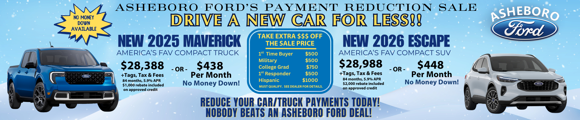 2025 Maverick or 2026 Escape